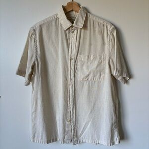 H&M Cream Short-Sleeve Button-Up Shirt